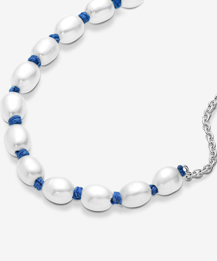 Pulseira Pandora Freshwater Pearl Blue Cord