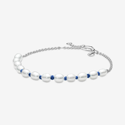 Pulseira Pandora Freshwater Pearl Blue Cord