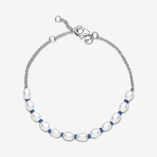 Pulseira Pandora Freshwater Pearl Blue Cord