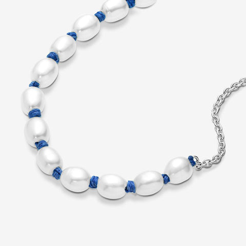 Pulseira Pandora Freshwater Pearl Blue Cord