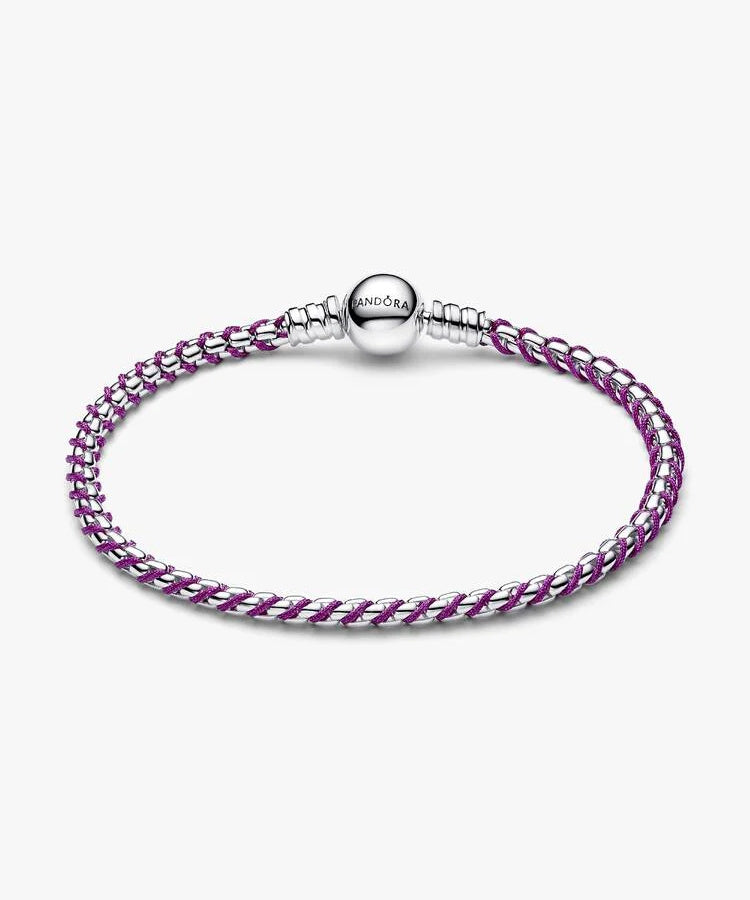 Pulseira Corrente Caixa Cordão Lilás Pandora