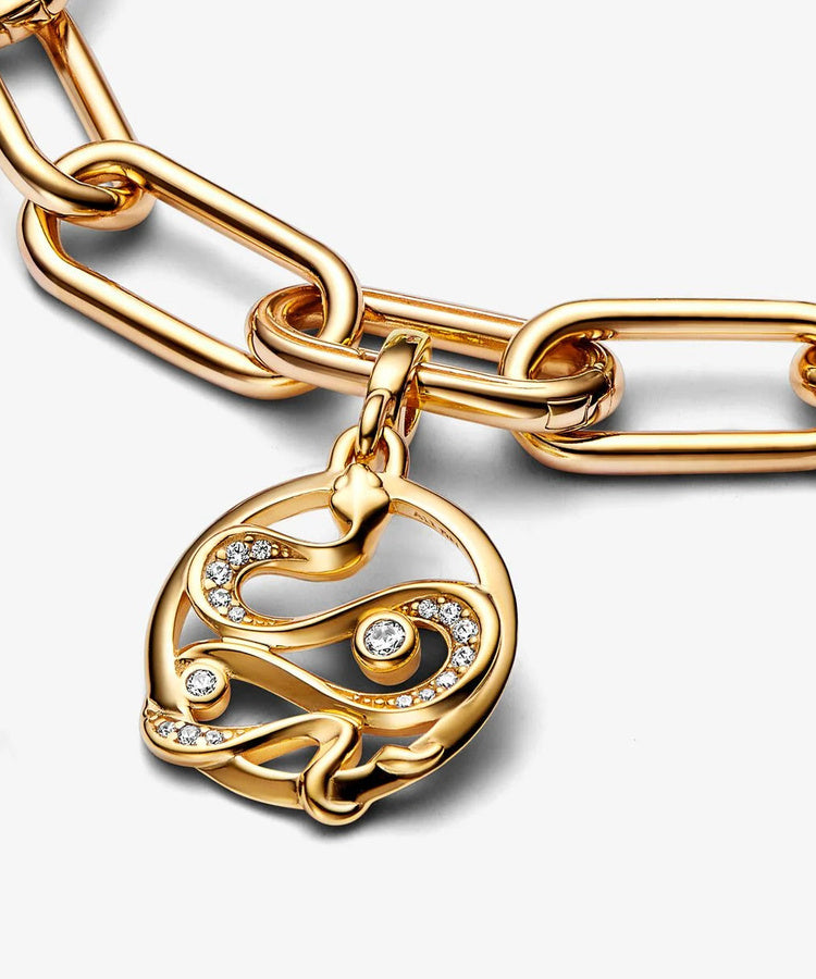 Conta Pandora Medalhão Serpente Pavé