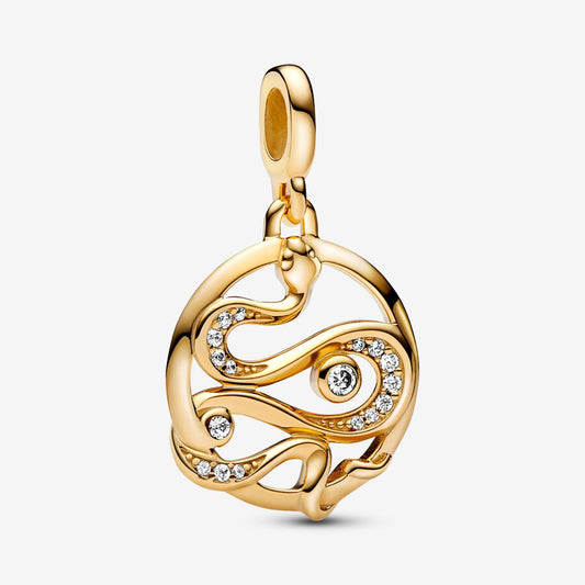 Conta Pandora Medalhão Serpente Pavé