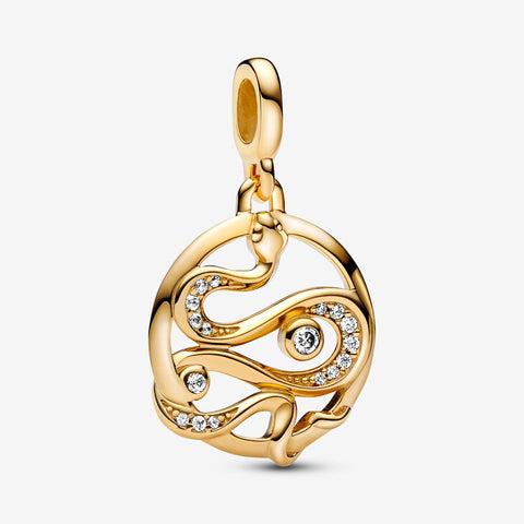 Conta Pandora Medalhão Serpente Pavé