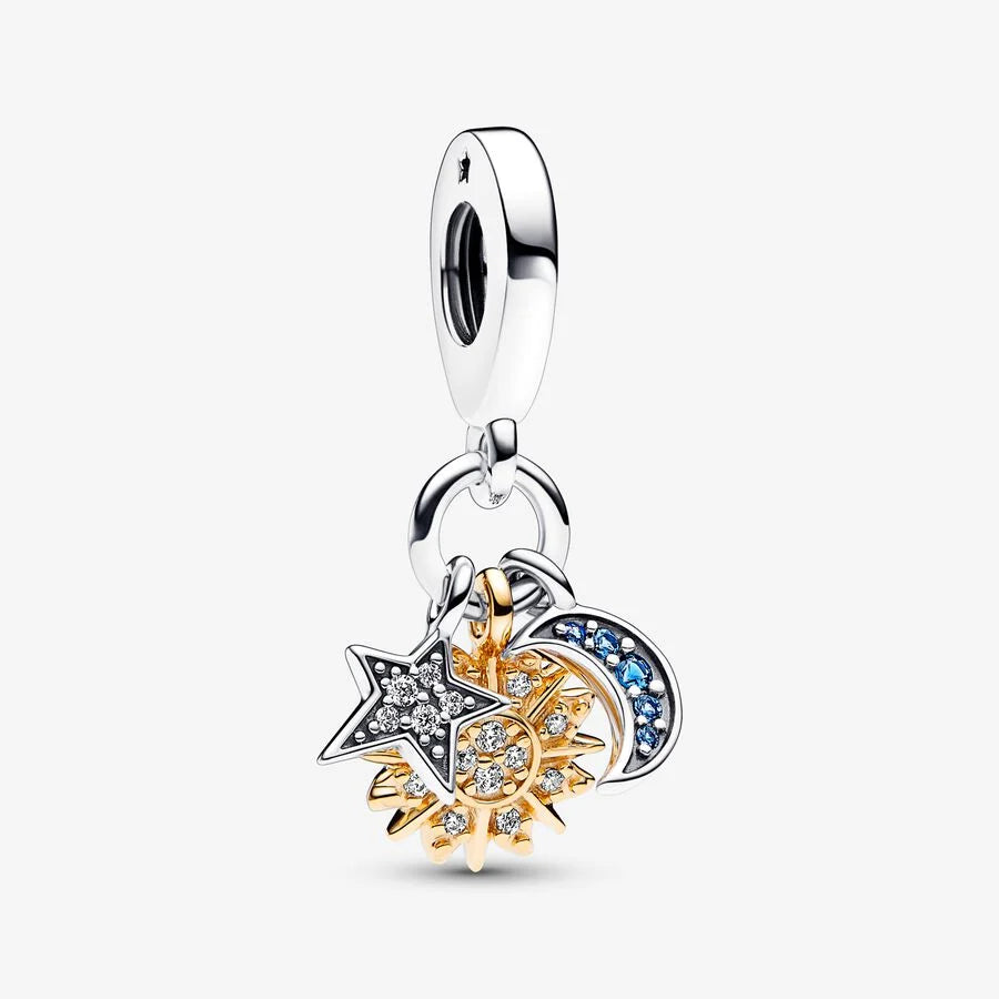 Conta Pandora Pendente Tripla Celestial