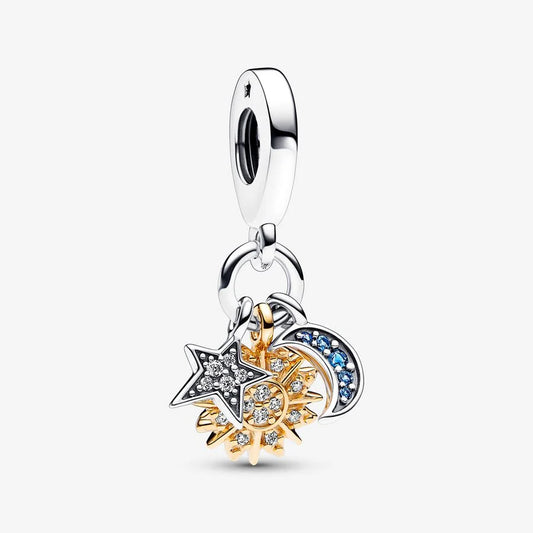 Conta Pandora Pendente Tripla Celestial