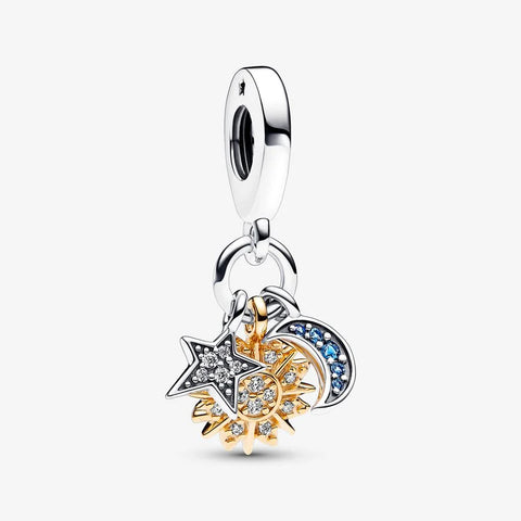 Conta Pandora Pendente Tripla Celestial