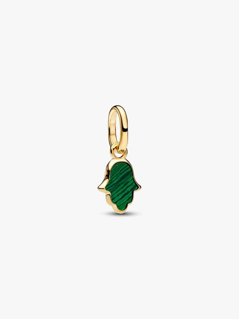 Mini-conta Pendente Pandora Mão Hamsa Verde