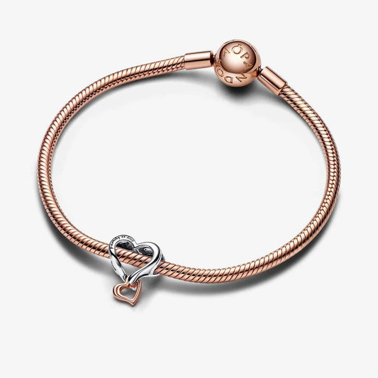 Conta Pandora Two-tone Openwork Infinity Heart