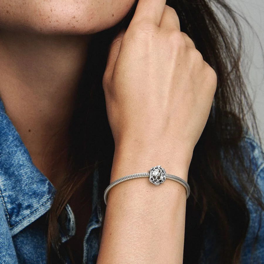 Conta Pandora Openwork Chain Link Padlock