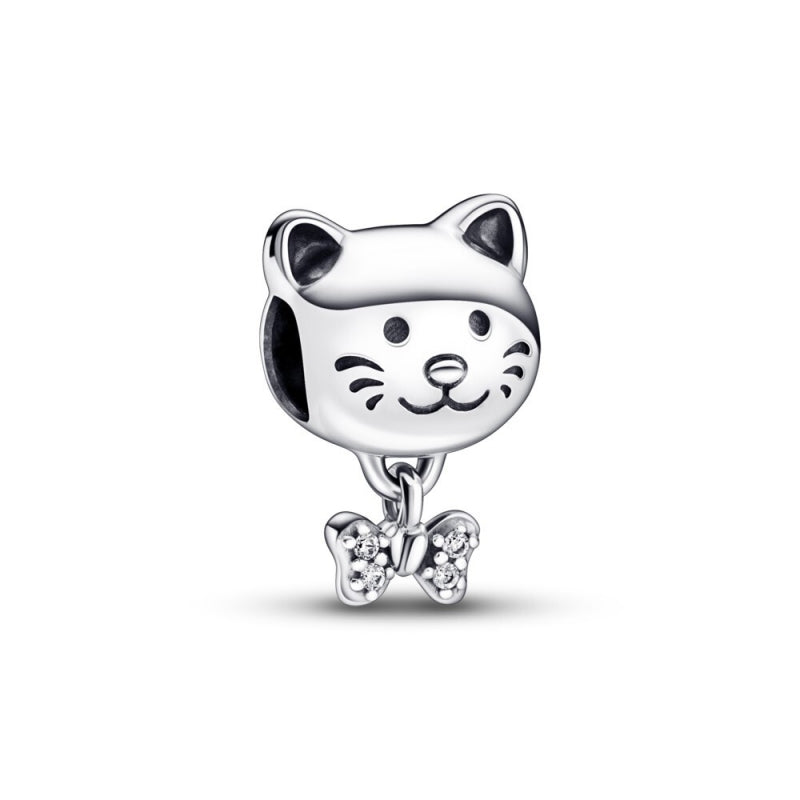 Conta Pandora Gato e Laço