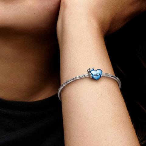 Conta Pandora Blue 2023 Graduation Heart