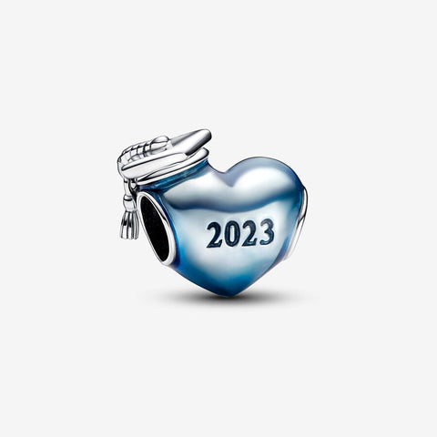 Conta Pandora Blue 2023 Graduation Heart