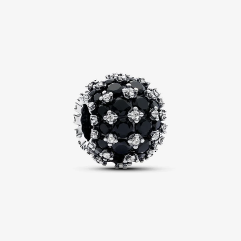 Conta Pandora Sparkling  Pavé Round Black