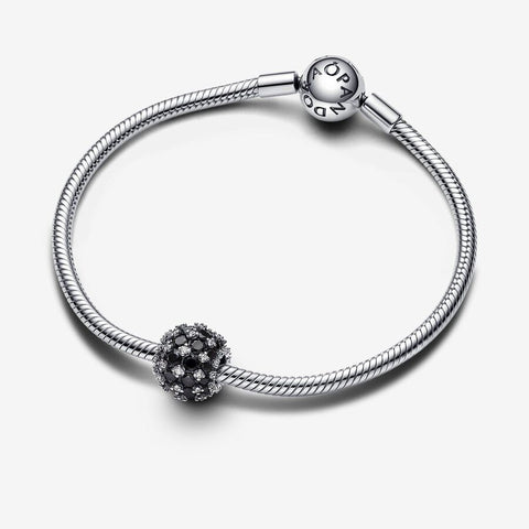 Conta Pandora Sparkling  Pavé Round Black