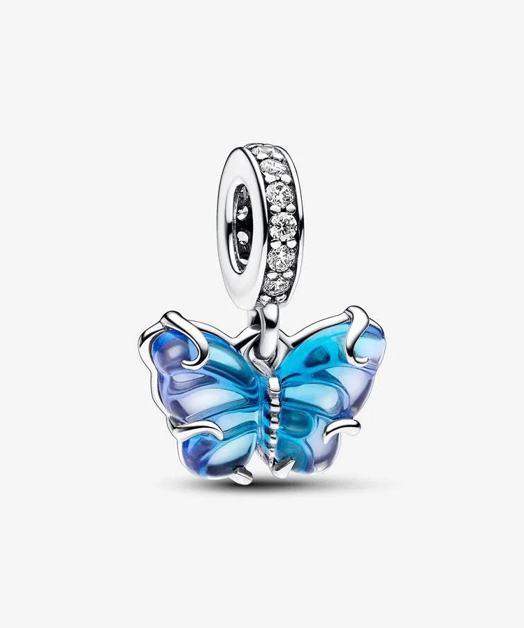 Conta Pandora Blue Murano Glass Butterfly