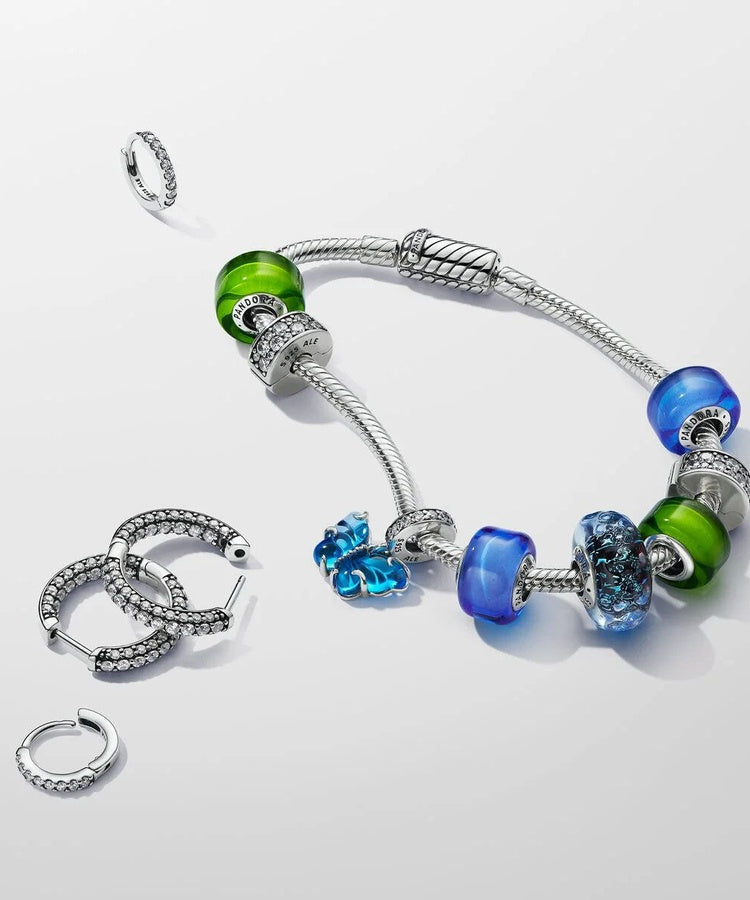 Conta Pandora Blue Murano Glass Butterfly