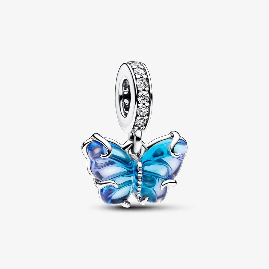 Conta Pandora Blue Murano Glass Butterfly
