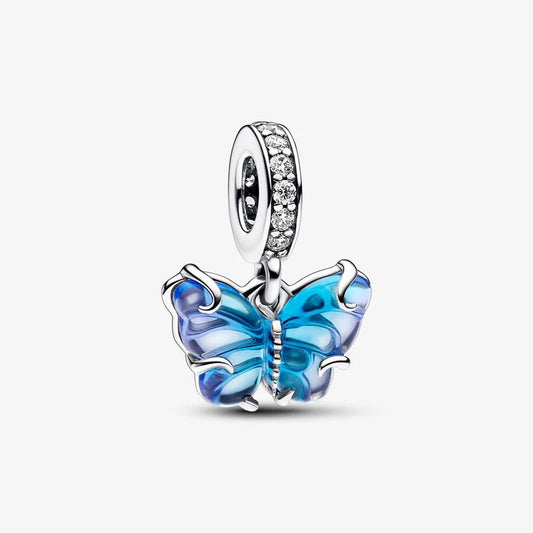 Conta Pandora Blue Murano Glass Butterfly