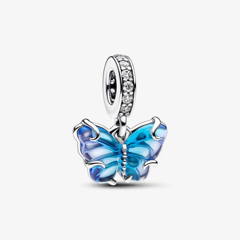 Conta Pandora Blue Murano Glass Butterfly