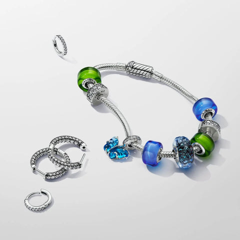 Conta Pandora Blue Murano Glass Butterfly