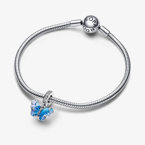 Conta Pandora Blue Murano Glass Butterfly