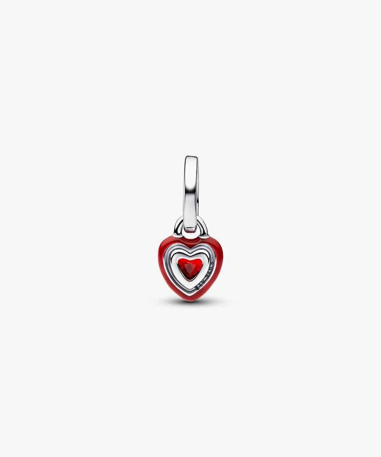 Mini Conta Pandora Pendente Coração Chakra Vermelho