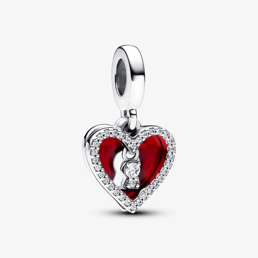 Conta Pandora Red Heart and Keyhole
