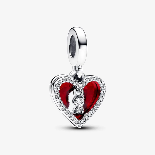 Conta Pandora Red Heart and Keyhole