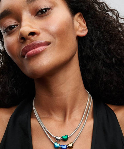 Conta Pandora Coração Verde Metálico