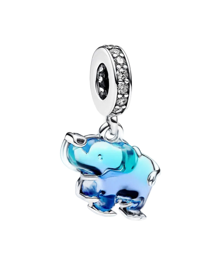 Conta Pandora Elefante Murano azul