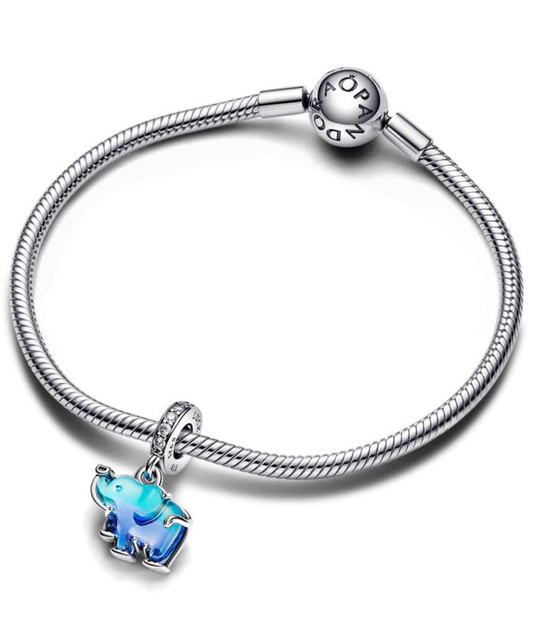 Conta Pandora Elefante Murano azul