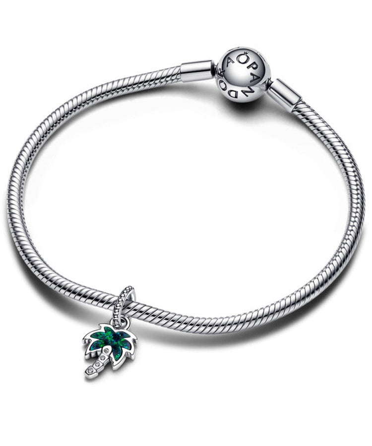 Conta Pandora Pendente Palmeira Verde Opalescente