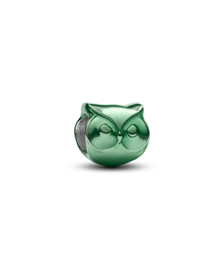 Mini Conta Pandora Coruja Verde