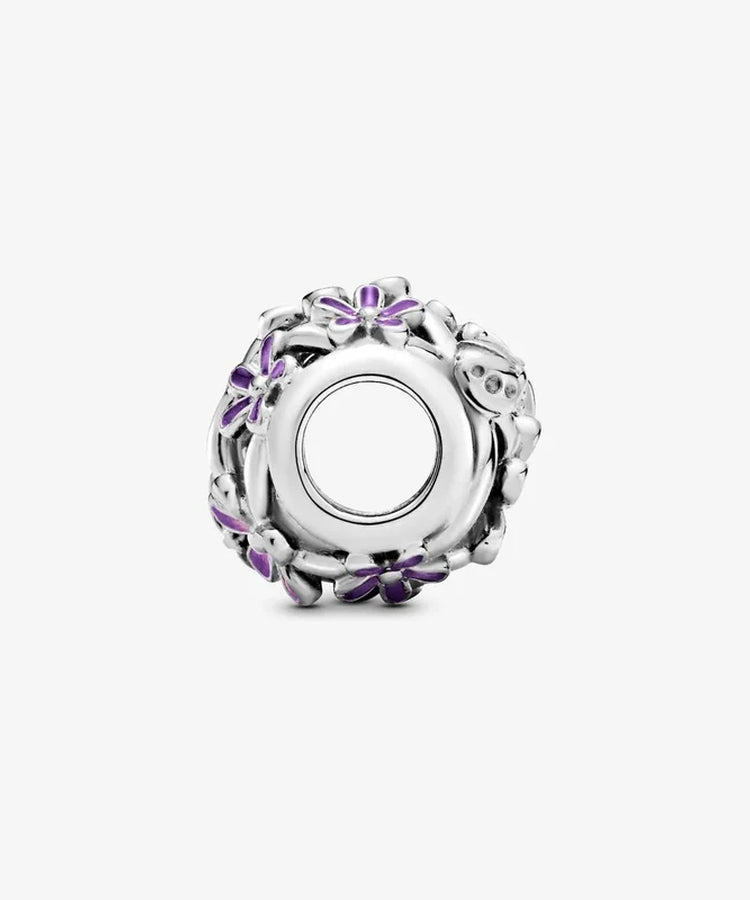 Conta Pandora Openwork Purple Daisy 
