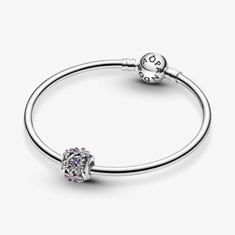 Conta Pandora Openwork Purple Daisy 
