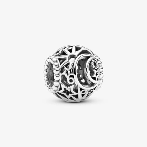 Conta Pandora Openwork Sun, Stars and Moon