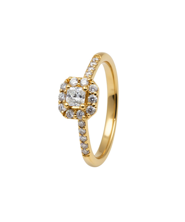 Anel diamantes ouro 800 AN16238