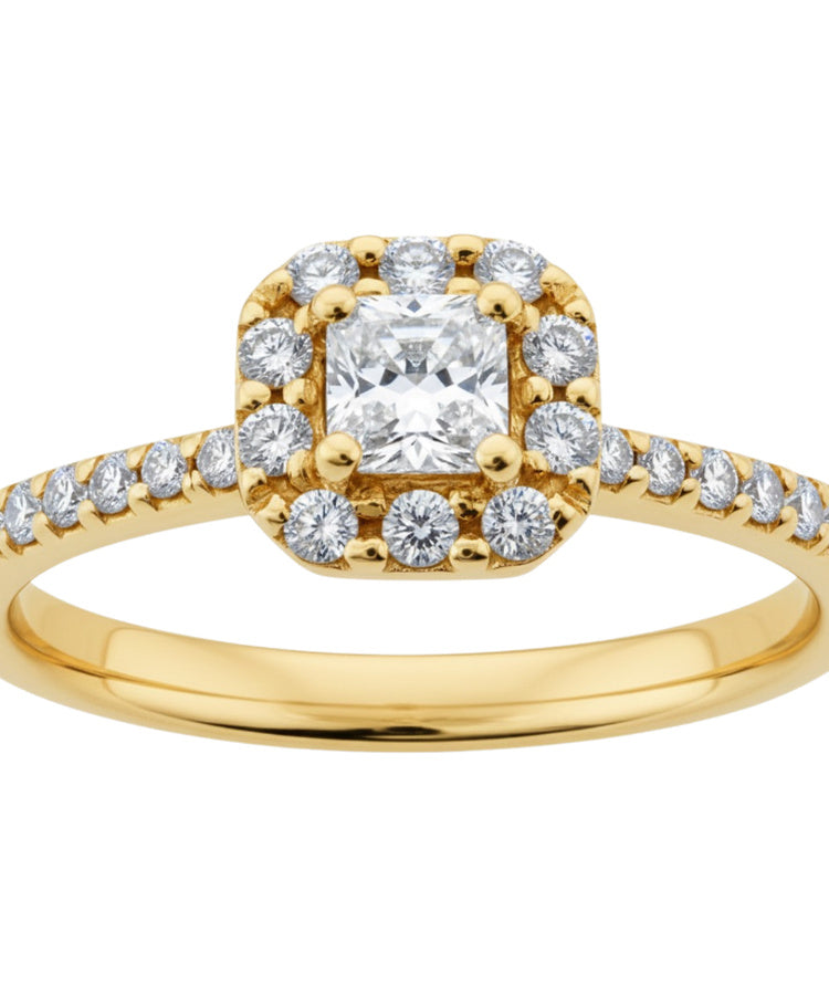 Anel diamantes ouro 800 AN16238