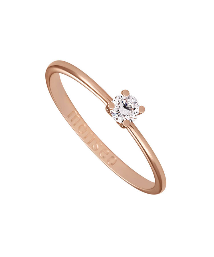 Anel Monseo Solitaire Eternal Love Ouro e Diamante