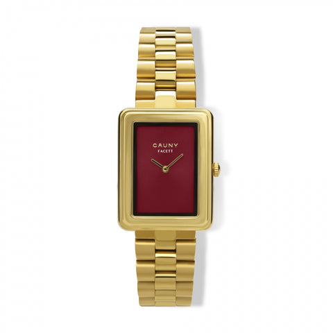 Relógio Cauny Facett Vermelho Dourado