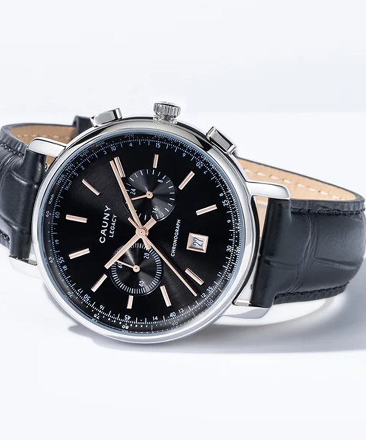 Relógio Cauny Legacy Cronógrafo Bicolor Preto