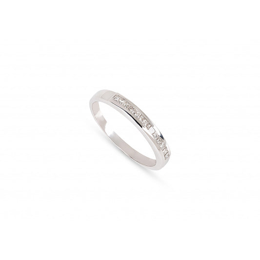 Anel brilhantes ouro 800