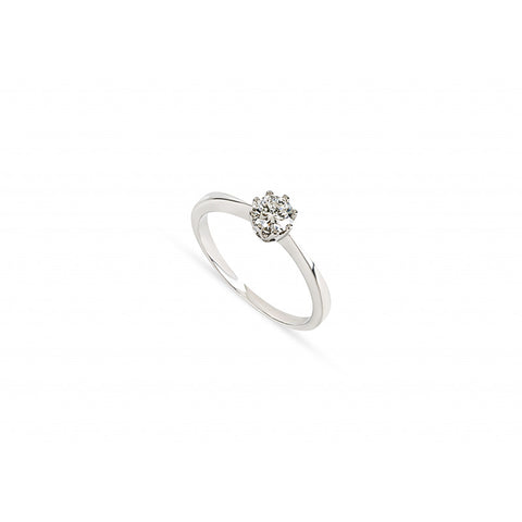 Anel brilhantes ouro 800