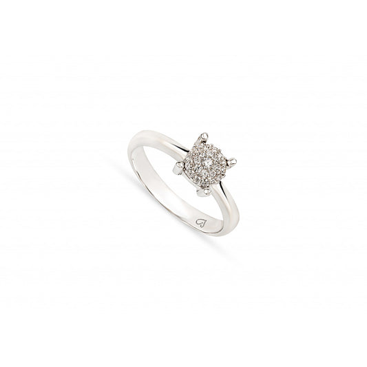 Anel brilhantes ouro 800