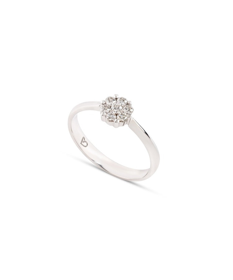 Anel brilhantes ouro 800