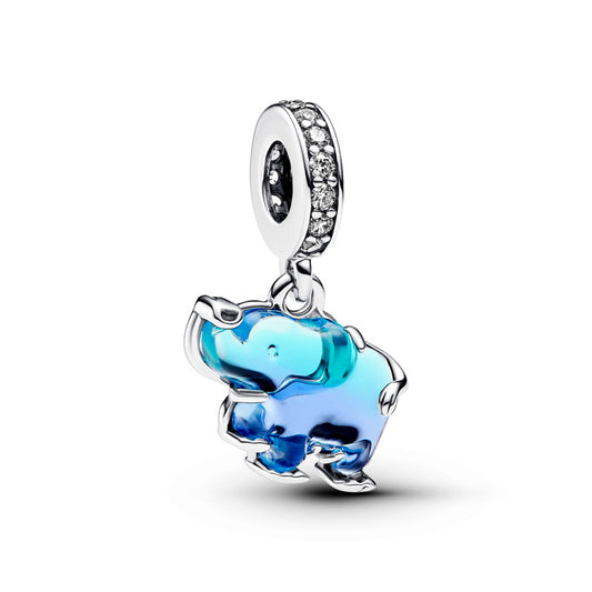 Conta Pandora Elefante Murano azul