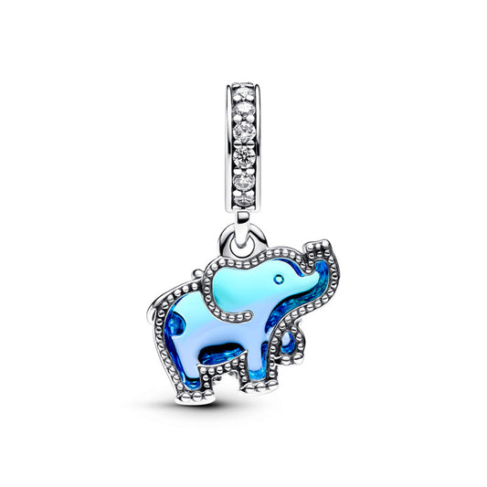 Conta Pandora Elefante Murano azul