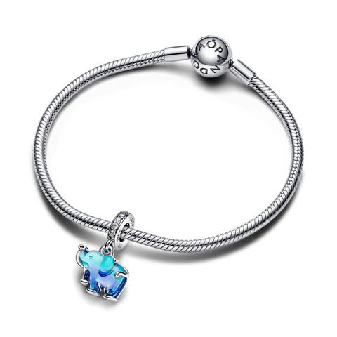 Conta Pandora Elefante Murano azul