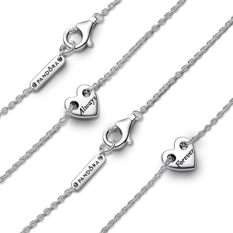 Colar Pandora Coração divisível Forever & Always